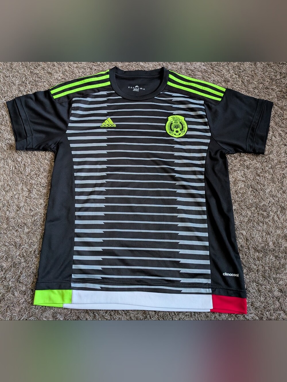Adidas Mexico 2014/15 Black Soccer Futbol Home Jersey Men's XL